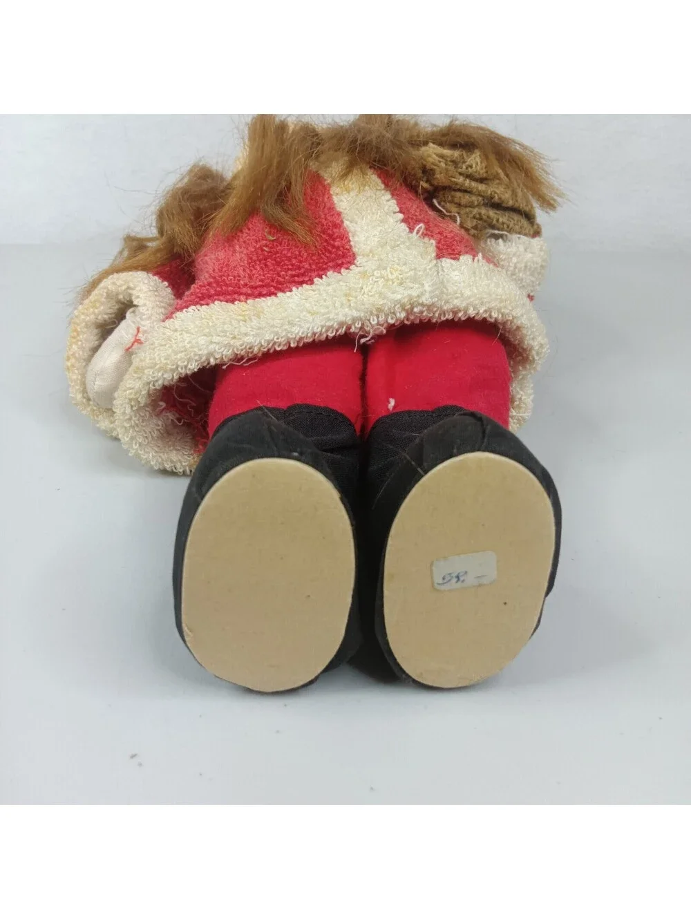 Vintage Kitschy Hand Painted Santa Claus Doll with Brown Beard